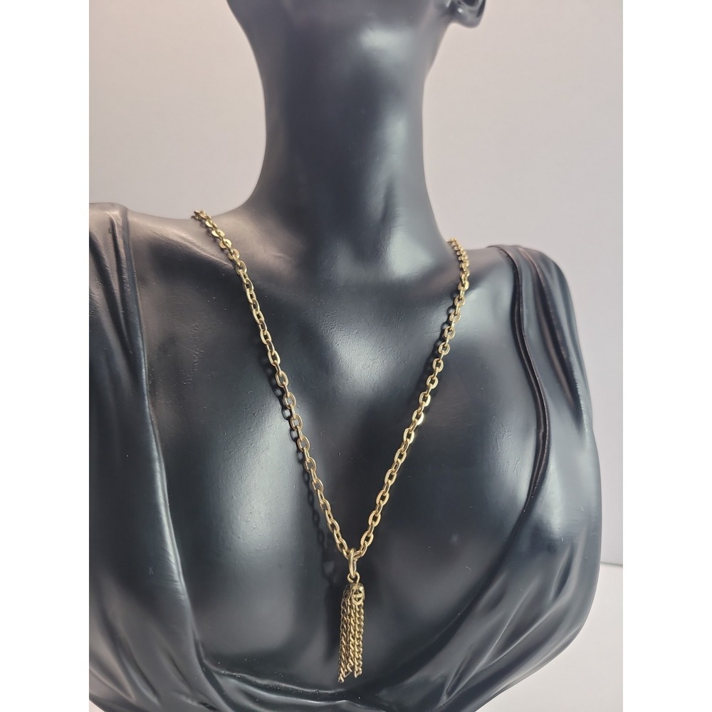 Snowwe Gold Tone Tassel Necklace Long Chain Fringe Tassel Pendant‎ Fashion